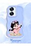 For Realme C55 Compatible Shockproof Simple Blue Silicone Phone Case Cute Girl Pattern - 2