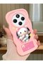 Redmi 14C Compatible Shockproof Simple Pink Silicone Phone Case Hello Kitty Pattern