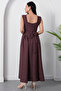 Square Neck Tie Back Polka Dot Dress Grs3950 - 7