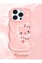 iPhone 16 Pro Max Compatible Shockproof Simple Pink Silicone Phone Case Hello Kitty Pattern - 2