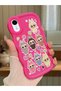 iPhone Xr Compatible Shockproof Simple Red Silicone Phone Case Labubu Pattern