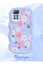 Redmi Note 11 Pro 4g Compatible Anti-Knock Simple Blue Silicone Phone Case Cover Flower Pattern - 2