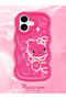 iPhone 17 Compatible Shockproof Simple Red Silicone Phone Case Hello Kitty Pattern - 2