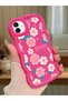 Samsung Galaxy M13 Compatible Shockproof Simple Red Silicone Phone Case Cover Flower Pattern