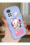 Redmi Note 11S Compatible Shockproof Simple Blue Silicone Phone Case Hello Kitty Pattern