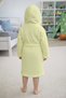 Luna Soft Girls'/Boys' Hooded Cotton Bathrobe Plush Dressing Gown |   Water Green - 5