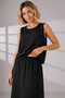 Buttoned Sleeveless Blouse/Elastic Waist Skirt Aerobin Set - 3