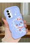 Samsung Galaxy A04S Compatible Shockproof Simple Blue Silicone Phone Case Hello Kitty Pattern