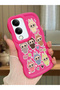 Vivo Y04 Compatible Shockproof Simple Red Silicone Phone Case Labubu Pattern