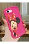 iPhone Se 2020 Compatible Shockproof Simple Red Silicone Phone Case Minnie Pattern