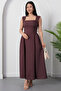 Square Neck Tie Back Polka Dot Dress Grs3950