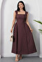 Square Neck Tie Back Polka Dot Dress Grs3950 - 5