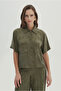 Shirt Collar Blouse with Pocket Detail