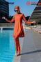 Premium Women's Turtleneck Long Sleeve Quick-Drying Fabric Hijab Swimsuit - 2