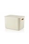 3 Sizes 6 13 21 Liters Colors Cream Organizer with Lid Storage Box with Lid Striped Decorative - 6
