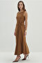 Midi Length Dress with Shirring Detail