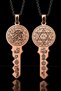 Women's and Men's Key Model Dual Copper Pendant with Seal of Solomon, Vav and Elif, Ya Hafiz, Allah Word, Celcelütiye, Kıtmir, Nal-I Şerif - 3