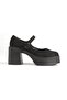Black Suede Mary Jane Shoes High Thick Platform Heeled Sandals Bi̇za - 5