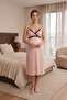 Polka Dot V-Neck Belted Maternity Dressing Gown Set with Straps for Easy Breastfeeding - 3