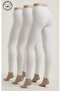 3-Pack Long Straight Women's Tights - 90% Cotton - 611