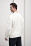 Reverse Stitching Oversize Crew Neck Wool Cotton Sweater - 2