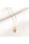 Stainless Steel Double Heart Necklace Set Sapphire Blue and Gold Glitter Non-Tarnish Women's Jewelry Combination - 4