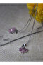 Swan Silver Color Pink Stone Women's Necklace - 7