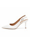 Women's 8cm Heeled Genuine Leather Pointed Toe Strapped Stylish Classic Shoes - 2