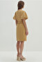 Balloon Sleeve Dress with Belt Detail - 4