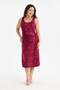 Women's Burgundy Tie-Dye Painting Strappy Plus Size Dress