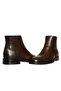 Brown Leather Men's Zippered Boots - 3