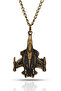 Jet Airplane Figured Necklace - Antique Yellow Plated Classic Chain