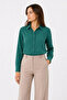 Long Sleeve Shirt with Buttons, Classic Collar, Suitable for Casual and Office Wear - Grass Green - 2