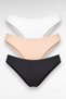 Berrak Women's Cotton Slip Panties 3-Piece Set -White - Skin-Colored - Black - Flexible, Anti-Sweat, Breathable Fabric - 3