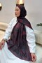 شال ناعم بنمط الباتيك باللون الأحمر الداكن - 3