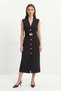 Black Waist Buckle Sleeveless Midi Dress 261670 - 3