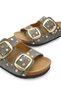 Maia Alba Women's Double Buckle Slippers 0012604 Khaki
