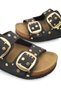 Maia Alba Women's Double Buckle Slippers 0012604 Matte Black - 2