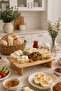 حامل عرض من الخيزران - طبق إفطار وجبنة قائم بذاته 33 × 21.5 × 10 سم