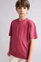 Oversize Crew Neck Modal Short Sleeve T-Shirt for Boys H4722A826Hs - 4
