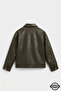 Zra model boxy fit old money culture four seasons trend men's leather jacket coat - 6