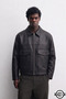 Zra model boxy fit old money culture four seasons trend men's leather jacket coat - 3