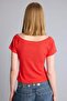 100% Cotton Fitted Boat Neck Printed Ribbed Short Sleeve T-Shirt H6971Ax26Sm - 6