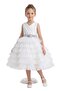 Mia White Party Dress with belt - 4Y to 7Y