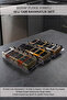 18-Piece Glass Spice Rack Set – with Plexi Stand, Black Labels and Lids |   Drawer and Countertop Spice Rack Set