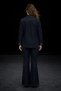 Navy Blue Sparkling Stone Embroidered Spanish Cuff Pants Shirt Lightweight Lycra Denim Set - 6