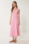 Sleeveless Basic Summer Knitted Dress Lcr0057 Pink - 2