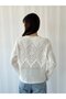 Embroidered Romantic Cardigan for Women in Light Sand - 8