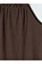 Brown Ruffled Halter Neck Dress by Güli̇s Gi̇yi̇m - 3