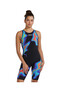 Tyr Women's Racing Swimsuit Venzo Open Back Crimson Red Turquoise Blue